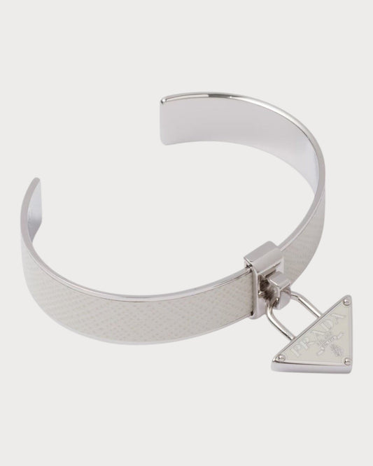 PRADA 1IB375 Metal and Saffiano Leather Bracelet(3 Colors)